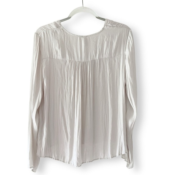 Joie V Neck Button Down Blouse Sz S Gauze Neutral Lightweight Top Minimalist NWT - Picture 2 of 11